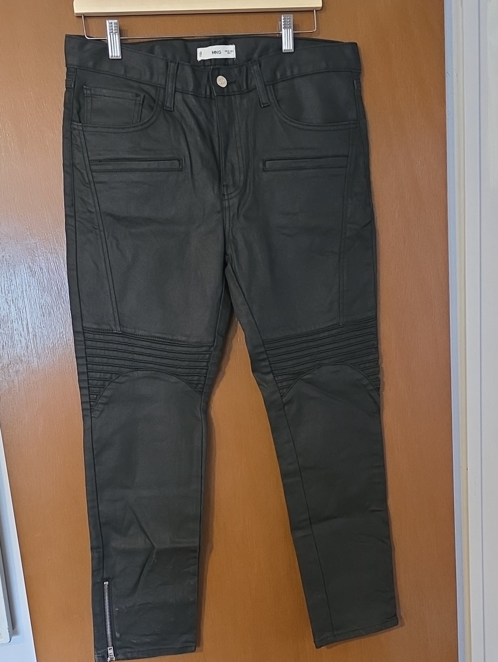 Mango Men's Black Skinny Biker Jeans